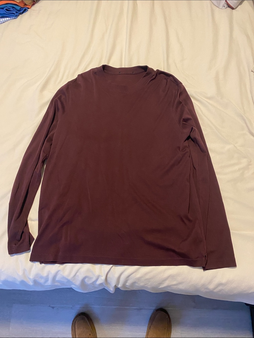 Robert Barakett Men's Long-Sleeve Crewneck Shirt - Deep Burgundy